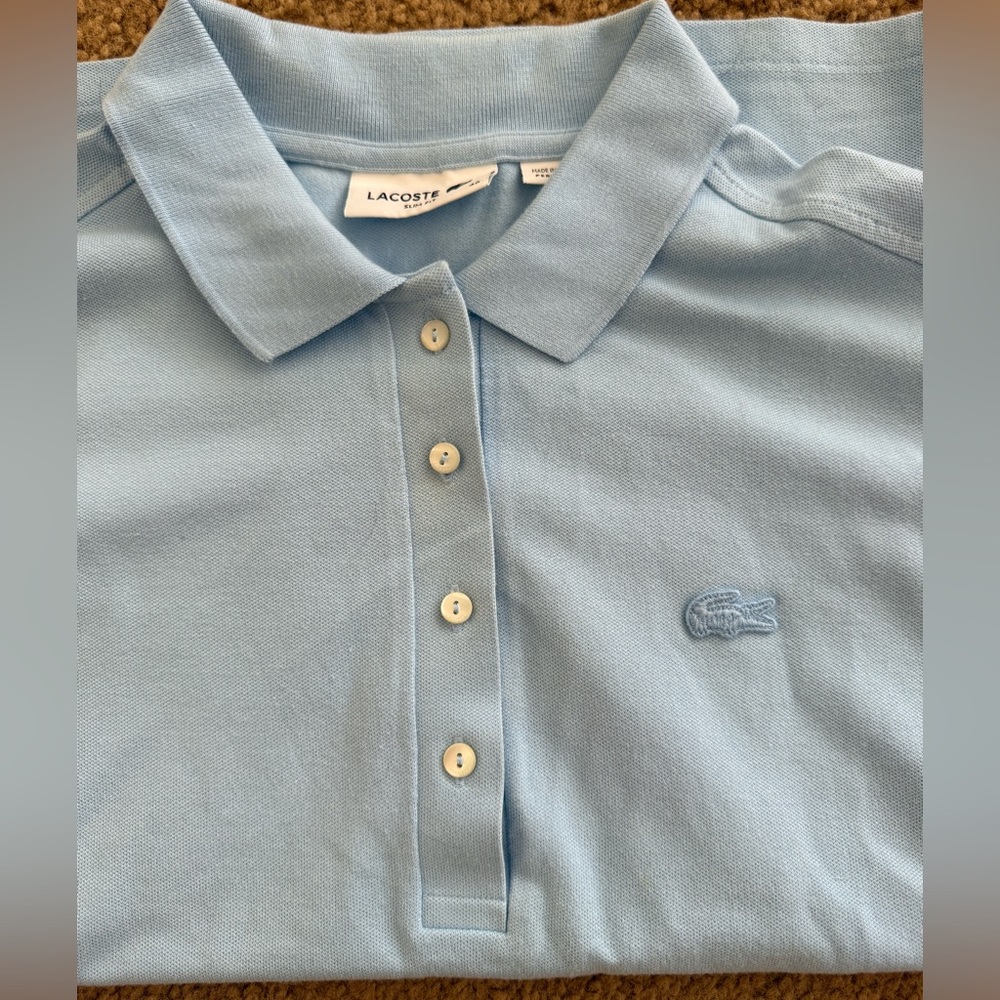 Lacoste Women’s Polo Shirt Blue Size 40